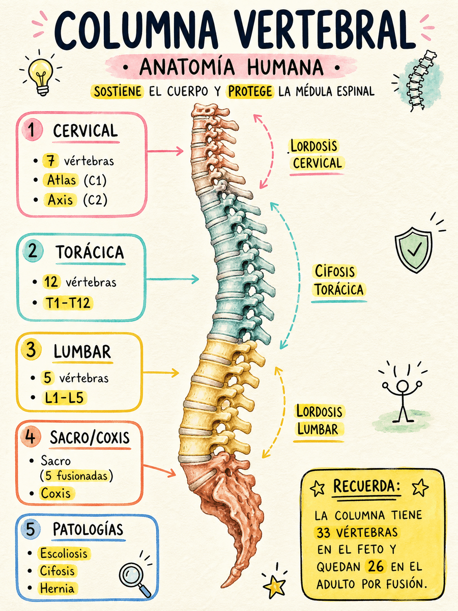Mapa mental, columna vertebral
