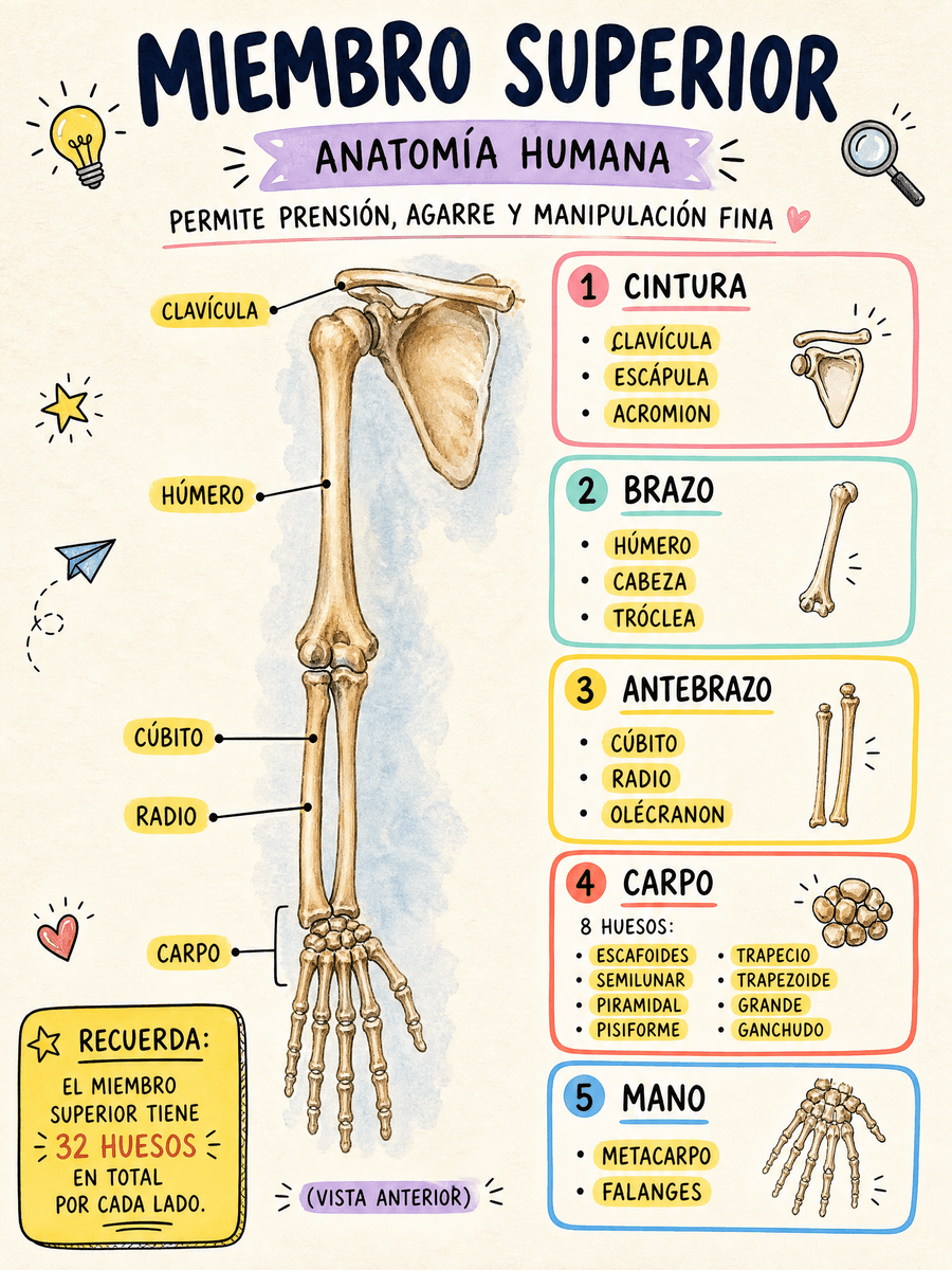 Mapa mental, miembro superior