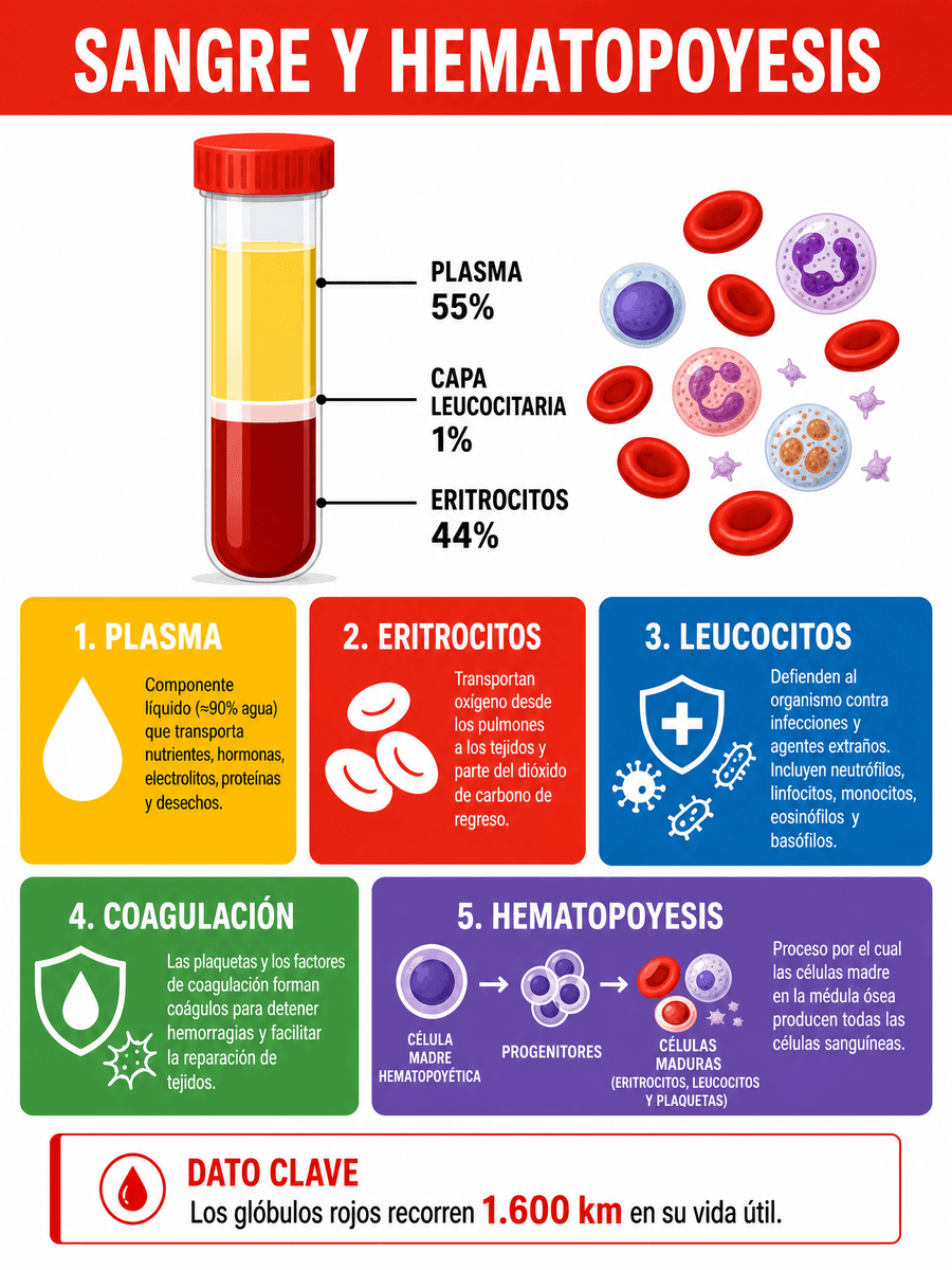 Mapa mental, sangre y hematopoyesis